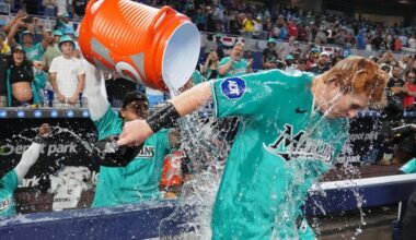 Walkoff HR by rookie gives Marlins first 3-0 start since move to Miami