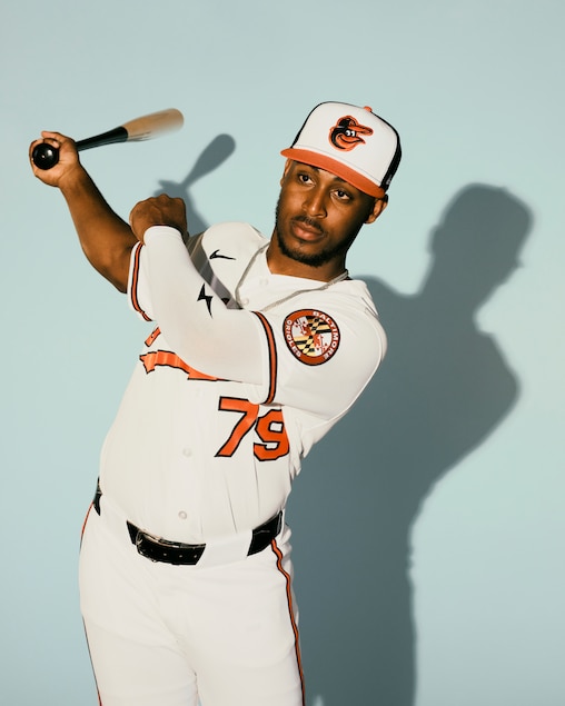 Baltimore Orioles second-baseman Aron Estrada poses for a portrait during the Baltimore Orioles media day on Wednesday morning, February 18, 2026 at Ed Smith Stadium in Sarasota, Florida.
