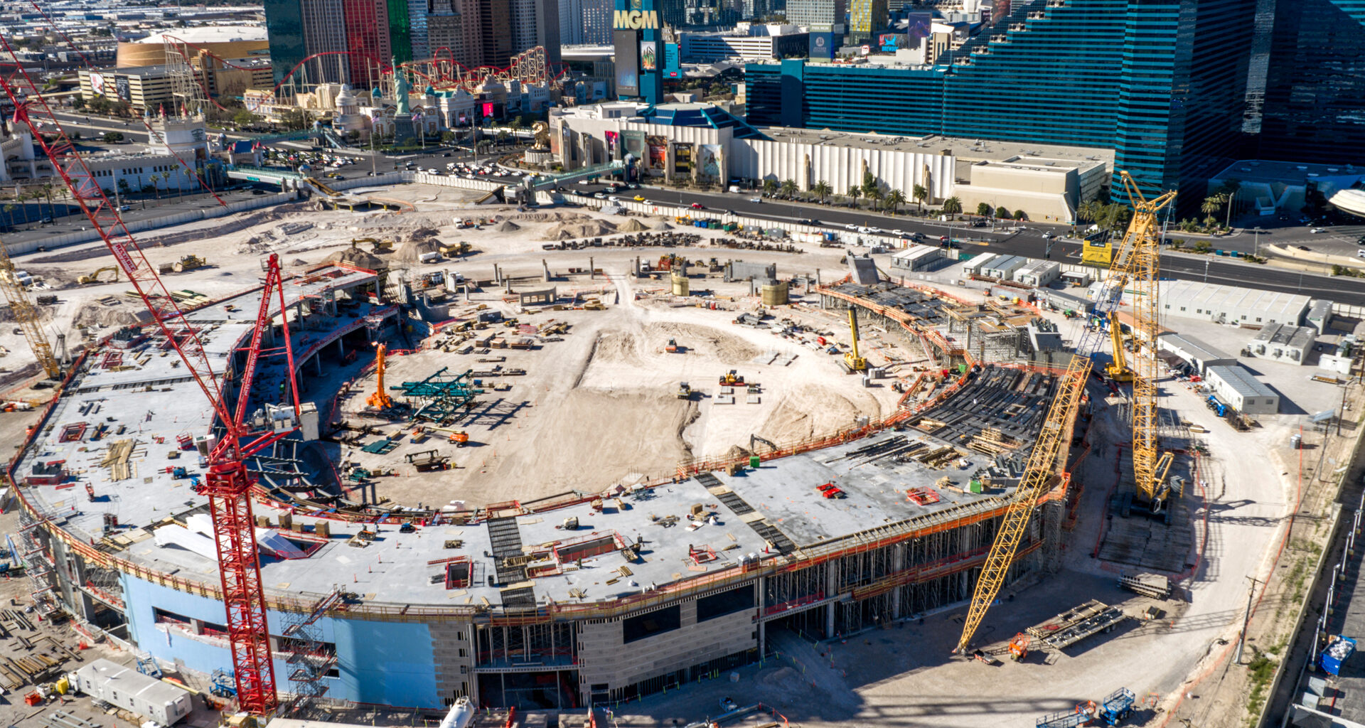 Iconic new $2 billion MLB stadium structure rises from the sand in just weeks ahead of 2028 target opening