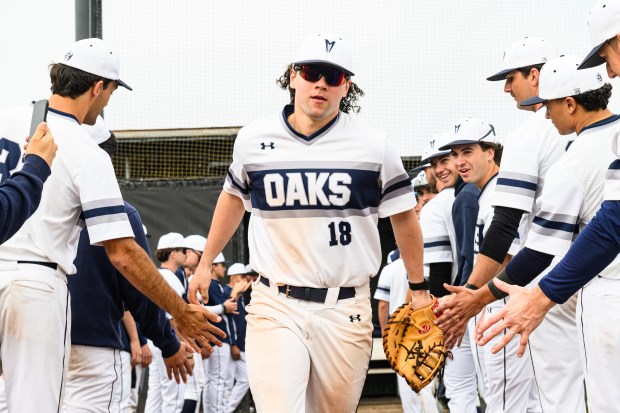 First baseman Matt Morrison, a Scotts Valley alum, has shined for NCAA Division II Menlo College in his senior season. (Kin Lee - Menlo Athletics)