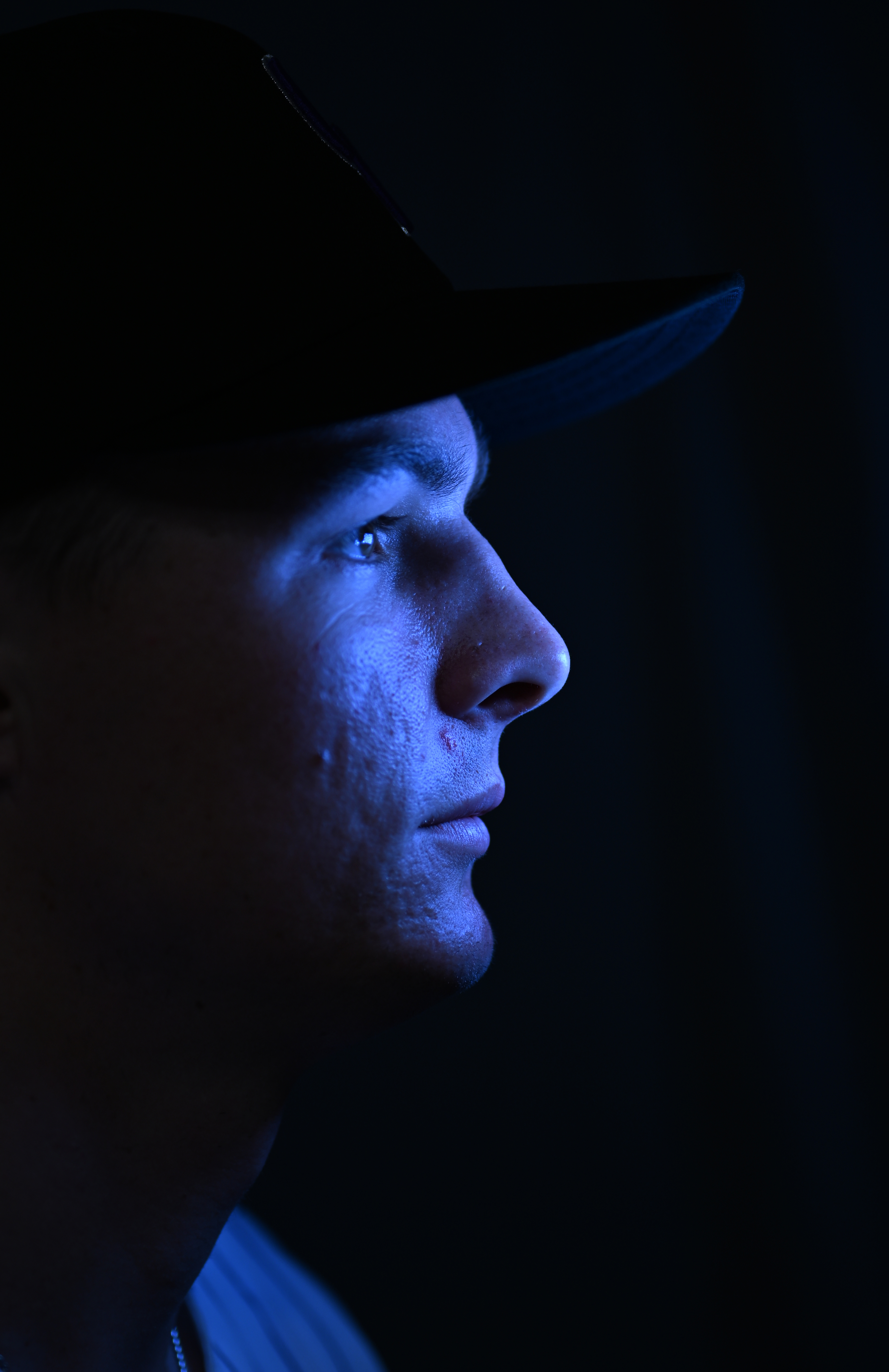Outfielder Mickey Moniak stands for a photo during media day...