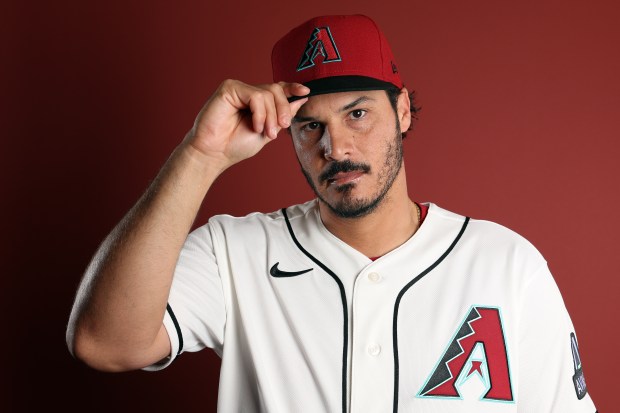 Nolan Arenado #28 of the Arizona Diamondbacks poses for a portrait during photo day at Salt River Fields at Talking Stick on Feb. 18, 2026 in Scottsdale, Arizona. (Photo by Chris Coduto/Getty Images)