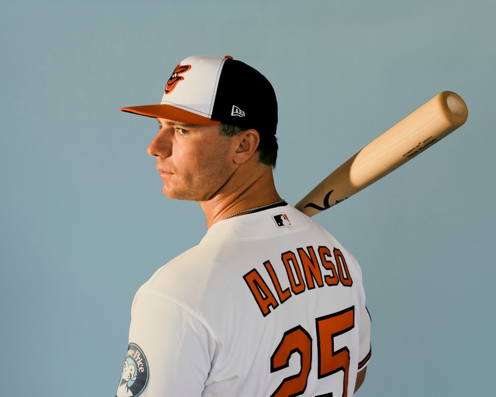 Baltimore Orioles first-baseman Pete Alonso poses for a portrait during the Baltimore Orioles media day on Wednesday morning, February 18, 2026 at Ed Smith Stadium in Sarasota, Florida.