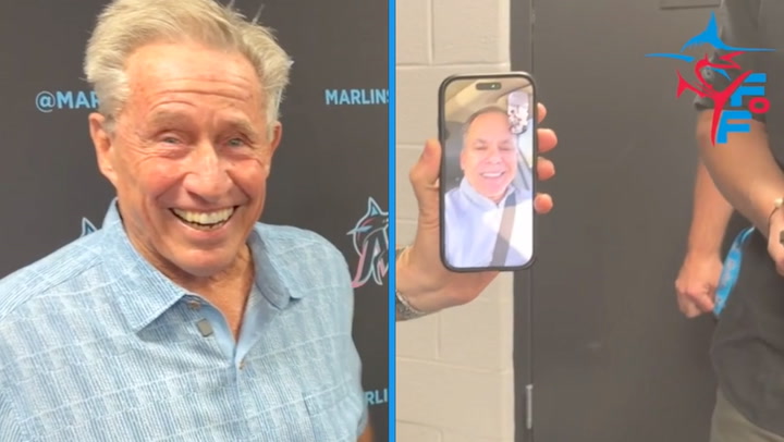 Tommy Hutton gets a surprise call from his old TV partner Rich Waltz - Miami Marlins Videos