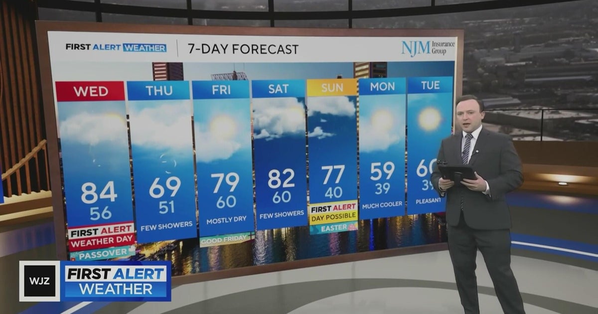 Chance of storms on Wednesday in Maryland