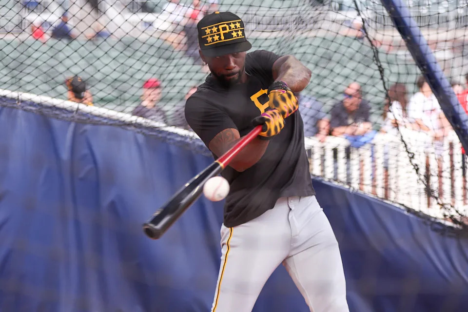 Andrew McCutchen played the past three MLB seasons with the Pittsburgh Pirates. He'll next look to make the Texas Rangers as a designated hitter. (Photo by Brett Davis/Getty Images)