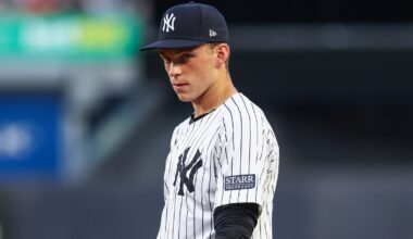 Ben Rice stands on the field