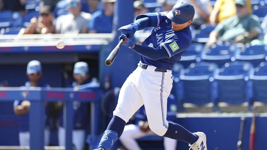 Brandon Valenzuela hitting for the Toronto Blue Jays. 