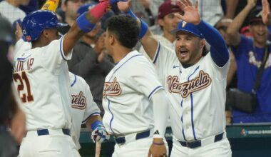 Thousands of Venezuelan fans celebrate their team during the opening game of the World Baseball Classic in Miami