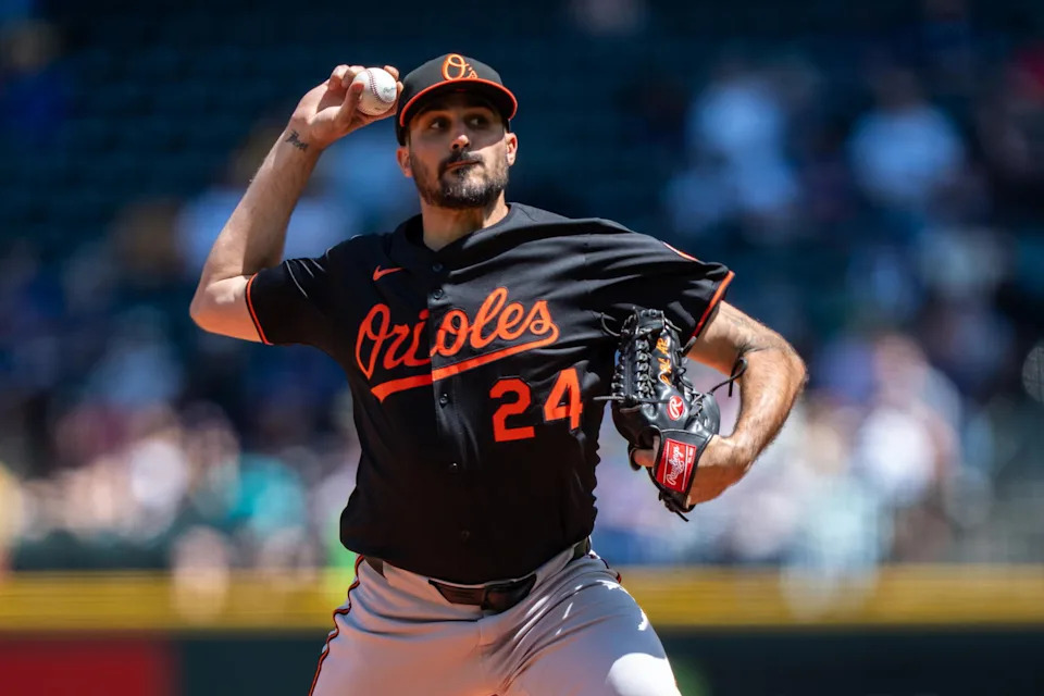 Baltimore Orioles Starting Pitcher Zach Eflin (24) | © Stephen Brashear-Imagn Images