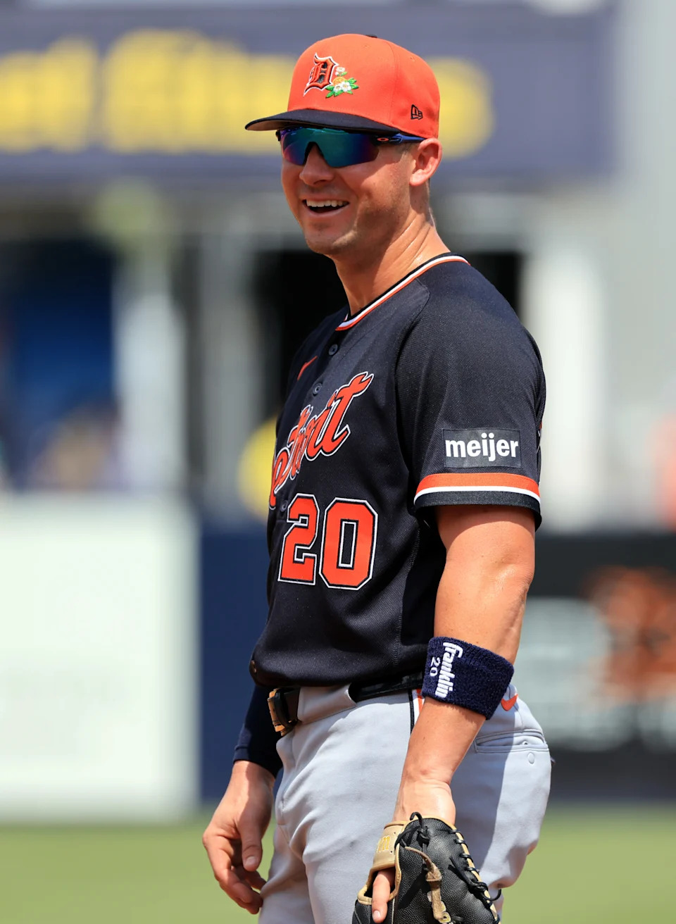 Mar 15, 2026; Tampa, Florida, USA; Detroit Tigers first baseman Spencer Torkelson (20) smiles against the New York Yankees at George M. Steinbrenner Field. Mandatory Credit: Kim Klement Neitzel-Imagn Images | Kim Klement Neitzel-Imagn Images