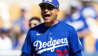 Mar 4, 2026; Glendale, AZ, USA; Los Angeles Dodgers manager Dave Roberts against Team Mexico during a spring training game at Camelback Ranch. Mandatory Credit: Mark J. Rebilas-Imagn Images