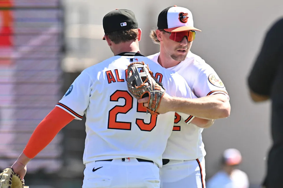 Orioles 1B Pete Alonso (29) & Orioles SS Gunnar Henderson (2) | © Jonathan Dyer-Imagn Images