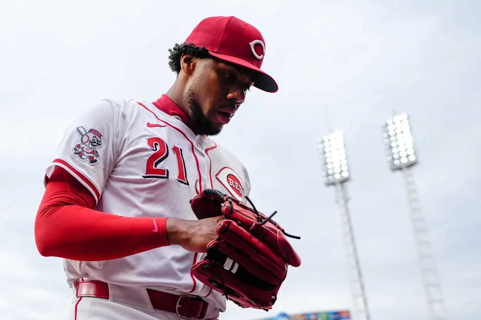 Cincinnati Reds pitcher Hunter Greene (21) returns to the dugout in the second inning of the MLB Opening Day game between the Cincinnati Reds and the San Francisco Giants at Great American Ball Park in downtown Cincinnati on Thursday, March 27, 2025. Source: Sam Greene/The Enquirer / USA TODAY NETWORK via Imagn ImagesSam Greene&sol;The Enquirer &sol; USA TODAY NETWORK via Imagn Images