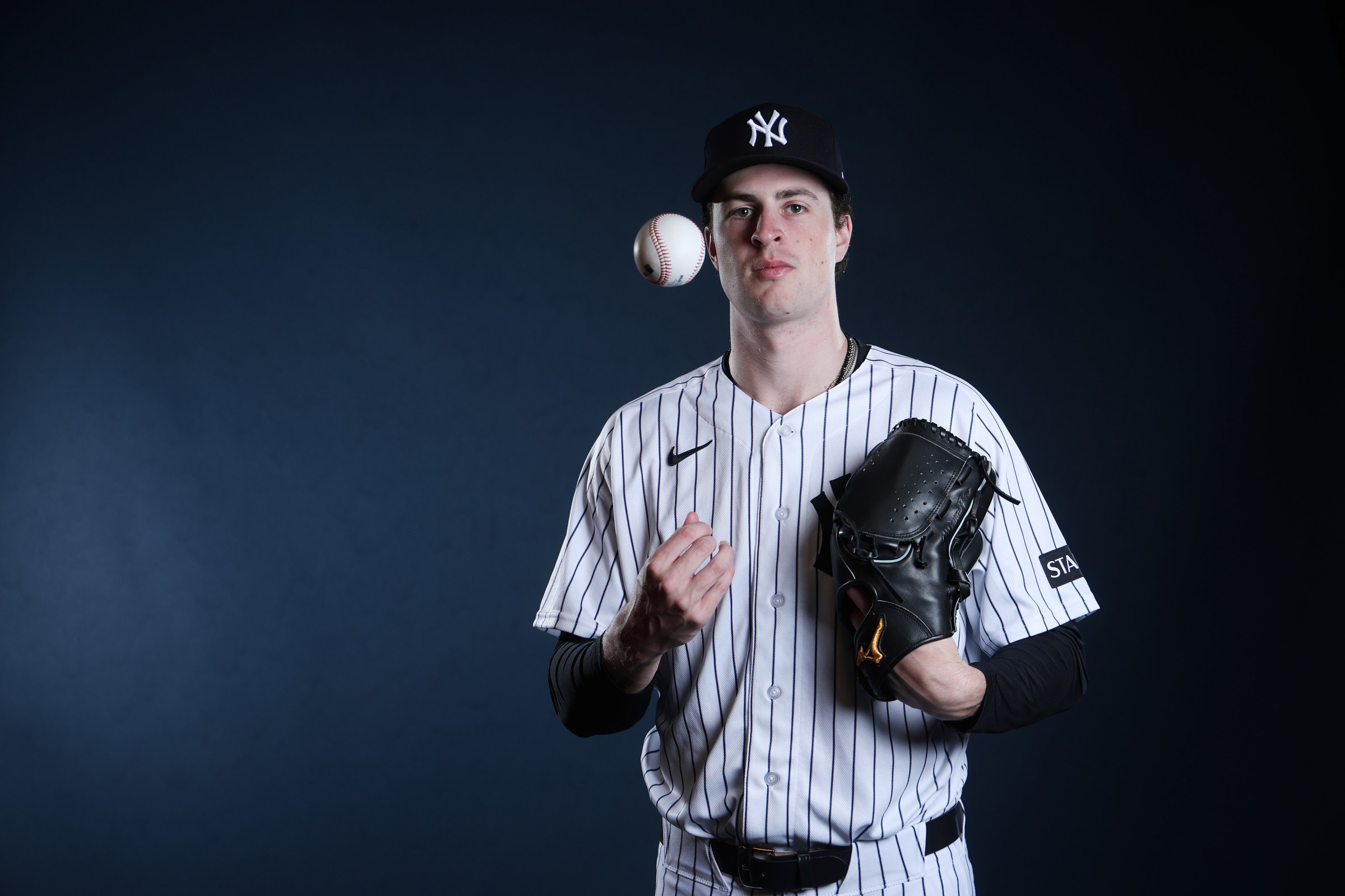 TAMPA, FLORIDA - FEBRUARY 17: Cam Schlittler #31 of the New York Yankees poses for a photo during New York Yankees Photo Day at George M. Steinbrenner Field on February 17, 2026 in Tampa, Florida. (Photo by Chris Graythen/Getty Images)
