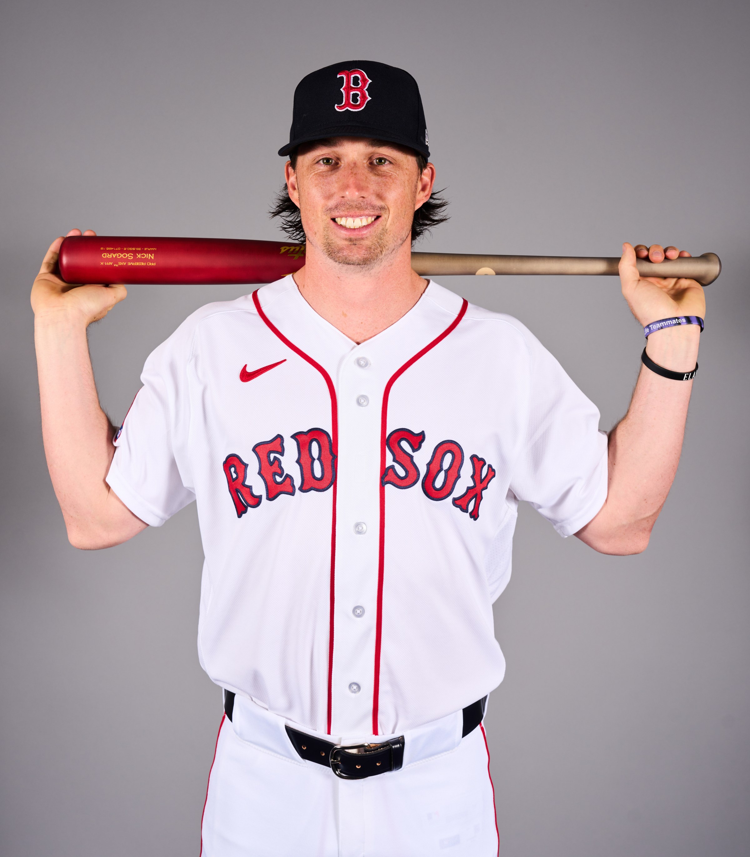 FORT MYERS, FL - FEBRUARY 17: Nick Sogard #20 of the Boston Red Sox poses for a photo during the Boston Red Sox photo day at JetBlue Park at Fenway South on Tuesday, February 17, 2026 in Fort Myers, Florida. (Photo by Daniel Shirey/MLB Photos via Getty Images)
