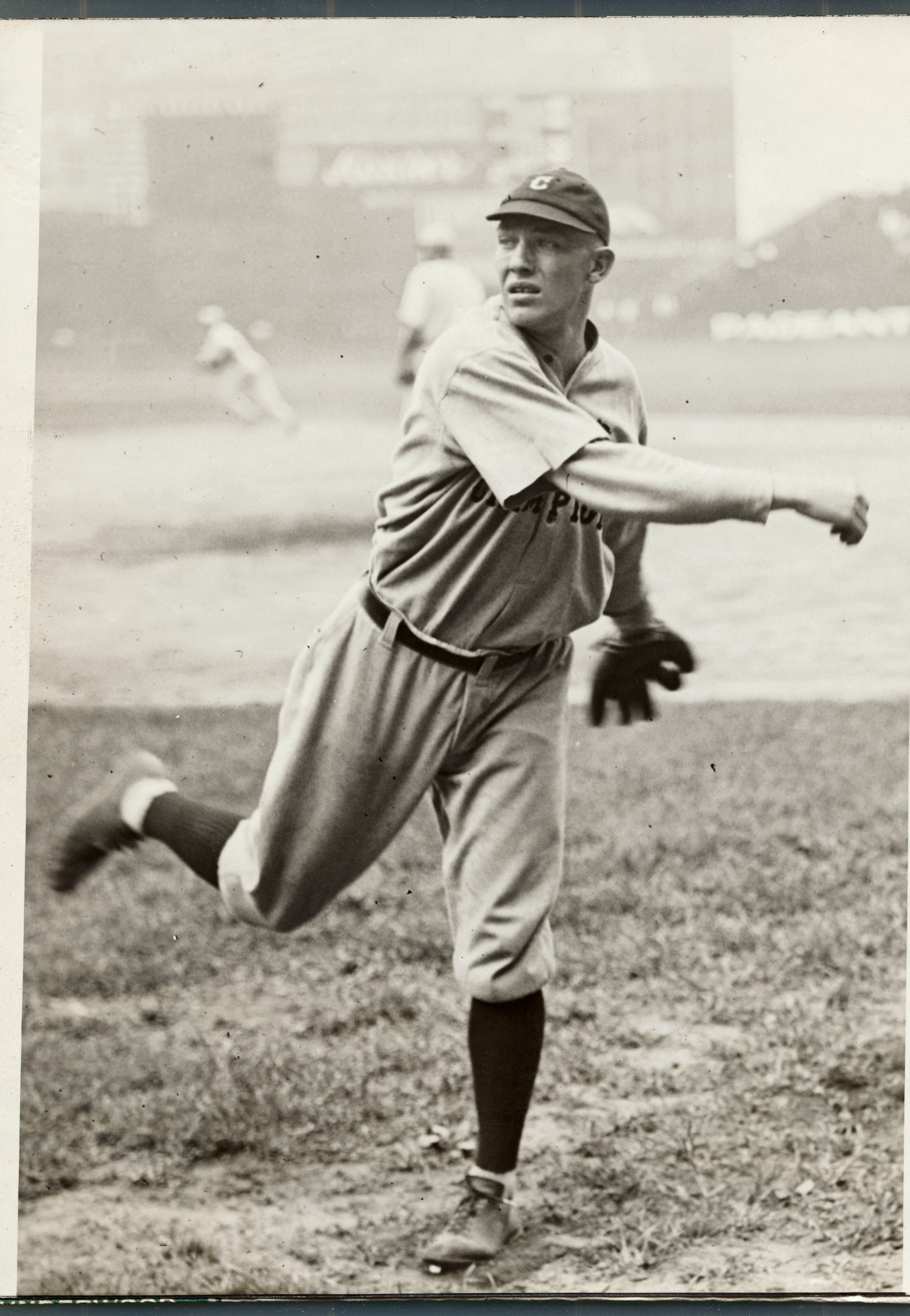 (Original Caption) Photograph is of George Uhle, veteran pitcher of the Cleveland Indians, who scored his eighteenth victory of the season and took the hurling lead in his league. The victory of the season for Uhle placed him ahead of Herb Pennock of the Yankees as the league’s leading pitcher. (Photo by George Rinhart/Corbis via Getty Images)