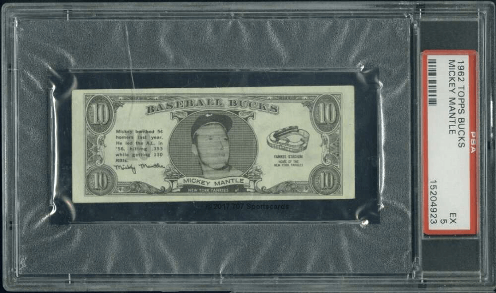 1962 Topps Bucks Mickey Mantle