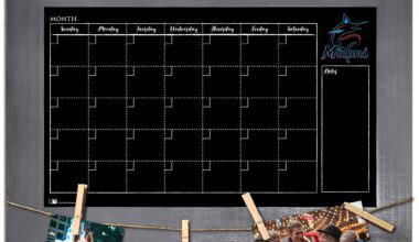 fan creations Miami Marlins Monthly Chalkboard With Frame & Clothespins