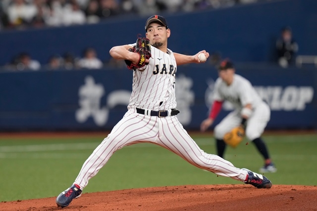 Kikuchi, who struggled against Orix in the warm-up match. Photo (AP) = Yonhap News