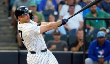 Yankees' Giancarlo Stanton belts two long homers in exhibition win