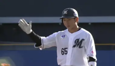 Chiba Lotte Marines player, Ryusei Terachi © Pacific League TV