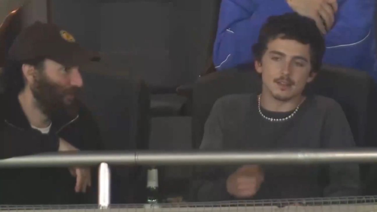Timothée Chalamet, Bad Bunny take in World Baseball Classic game