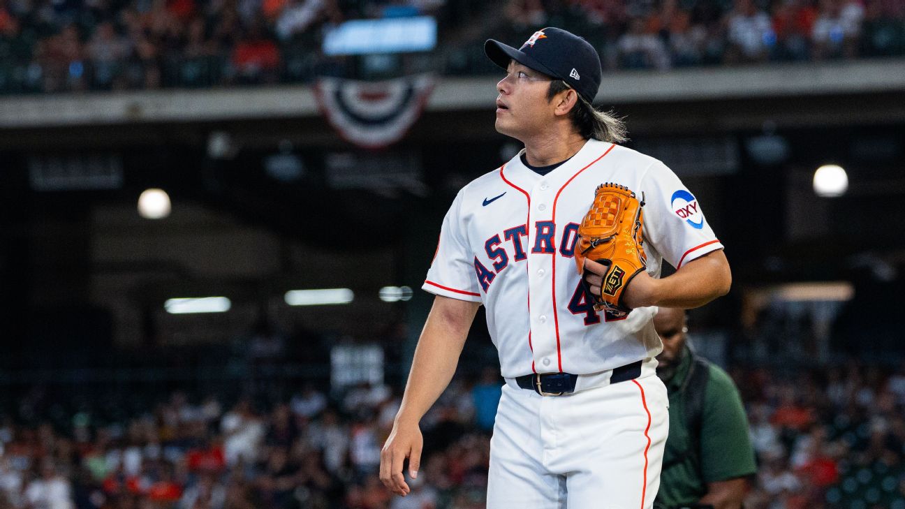 Tatsuya Imai struggles with nerves, walks in Astros debut