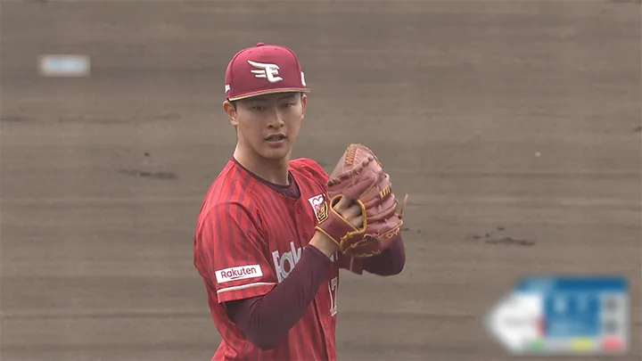 Tohoku Rakuten Golden Eagles pitcher Tatsuki Koja © Pacific League TV