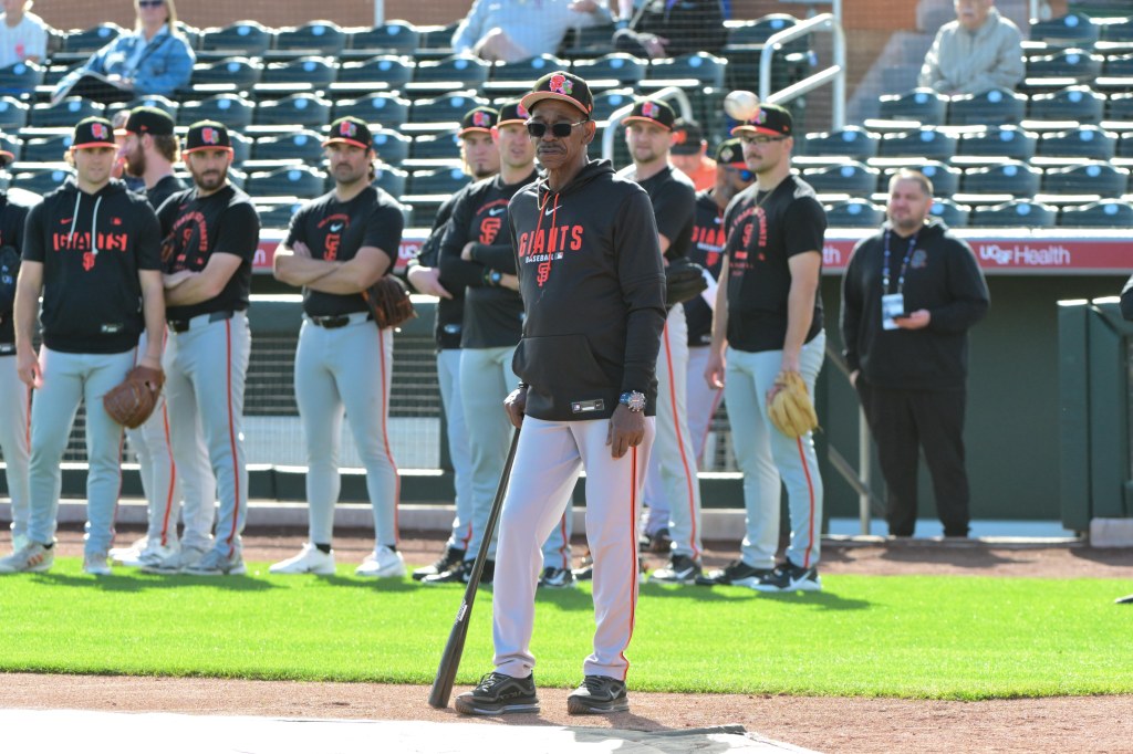 San Francisco Giants infield coach Ron Washington at a Spring Training workout.