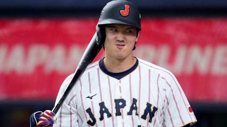 Shohei Ohtani reacts during a WBC Game in Japan March 2.