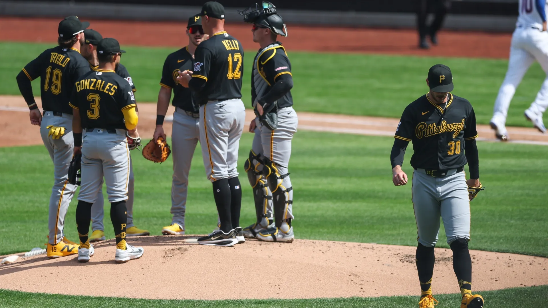 Paul Skenes #30 of the Pirates walks off the field after being taken out of the game. Ishika Samant/Getty Images