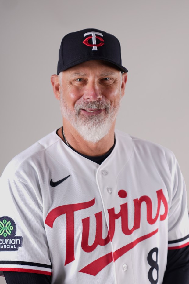 This is a 2026 photo of Derek Shelton of the Minnesota Twins baseball team. This image reflects the Minnesota Twins active roster as of Thursday, Feb. 19, 2026 when this image was taken. (AP Photo/Gerald Herbert)