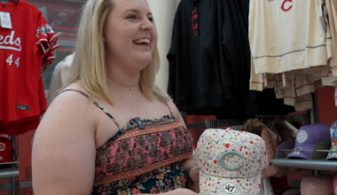 Reds fans and businesses at the Banks getting ready for Reds Opening Day
