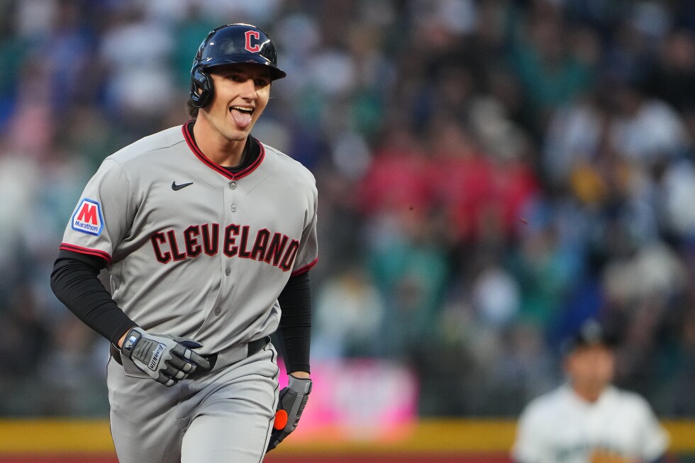 Guardians' Chase DeLauter homers in 1st regular-season at-bat