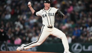 Hancock tosses 6 no-hit innings as Mariners beat Guardians 8-0