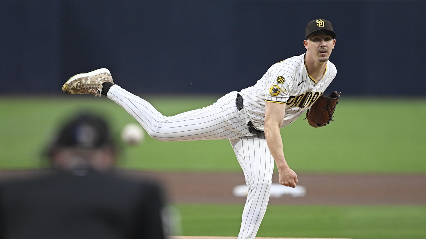 Mar 30, 2026; San Diego, California, USA; San Diego Padres starting pitcher Walker Buehler (10) delivers during the first inning against the San Francisco Giants at Petco Park. Mandatory Credit: Denis Poroy-Imagn Images