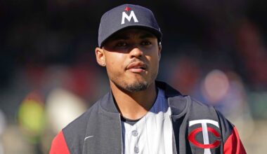 Mar 28, 2026; Baltimore, Maryland, USA; Minnesota Twins pitcher Taj Bradley (26) prior to the game against the Baltimore Orioles at Oriole Park at Camden Yards. Mandatory Credit: Mitch Stringer-Imagn Images