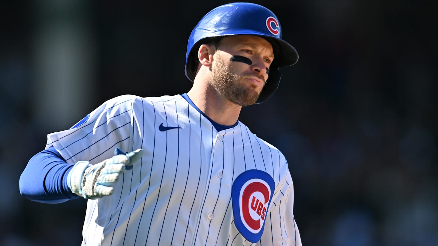 Mar 28, 2026; Chicago, Illinois, USA; Chicago Cubs left fielder Ian Happ (8) rounds the bases after hitting a three run home run against the Washington Nationals during the sixth inning at Wrigley Field. Mandatory Credit: Patrick Gorski-Imagn Images