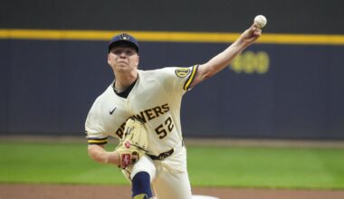 Mar 30, 2026; Milwaukee, Wisconsin, USA; Milwaukee Brewers pitcher Kyle Harrison (52) delivers a pitch against the Tampa Bay Rays in the first inning at American Family Field. Mandatory Credit: Michael McLoone-Imagn Images