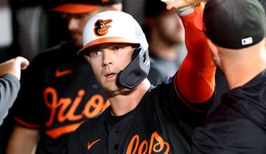 Mar 31, 2026; Baltimore, Maryland, USA; Baltimore Orioles first baseman Pete Alonso (25) celebrates after hitting a home run during the fourth inning against the Texas Rangers at Oriole Park at Camden Yards. Mandatory Credit: Daniel Kucin Jr.-Imagn Images