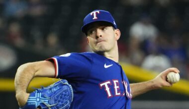 Texas Rangers pitcher Cody Bradford (61) throws to the Arizona Diamondbacks in the first inning at Chase Field in Phoenix on Sept. 11, 2024.