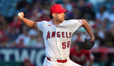 Los Angeles Angels relief pitcher Victor Mederos (58) throws