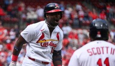 Mar 29, 2026; St. Louis, Missouri, USA; St. Louis Cardinals right fielder Jordan Walker (18) reacts after hitting a two run home run against the Tampa Bay Rays during the fourth inning at Busch Stadium. Mandatory Credit: Jeff Curry-Imagn Images