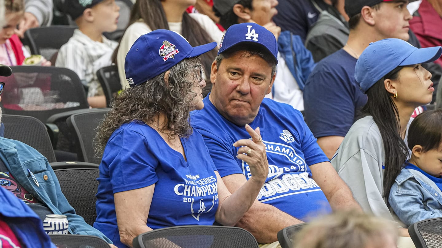 May 3, 2025; Cumberland, Georgia, USA; General views of the field and grounds crew during a rain delay before the start of the game between the Los Angeles Dodgers against the Atlanta Braves at Truist Park. Mandatory Credit: Dale Zanine-Imagn Images