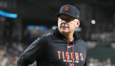 Mar 31, 2026; Phoenix, Arizona, USA; Detroit Tigers manager AJ Hinch against Arizona Diamondbacks in the eighth inning at Chase Field. Mandatory Credit: Rick Scuteri-Imagn Images