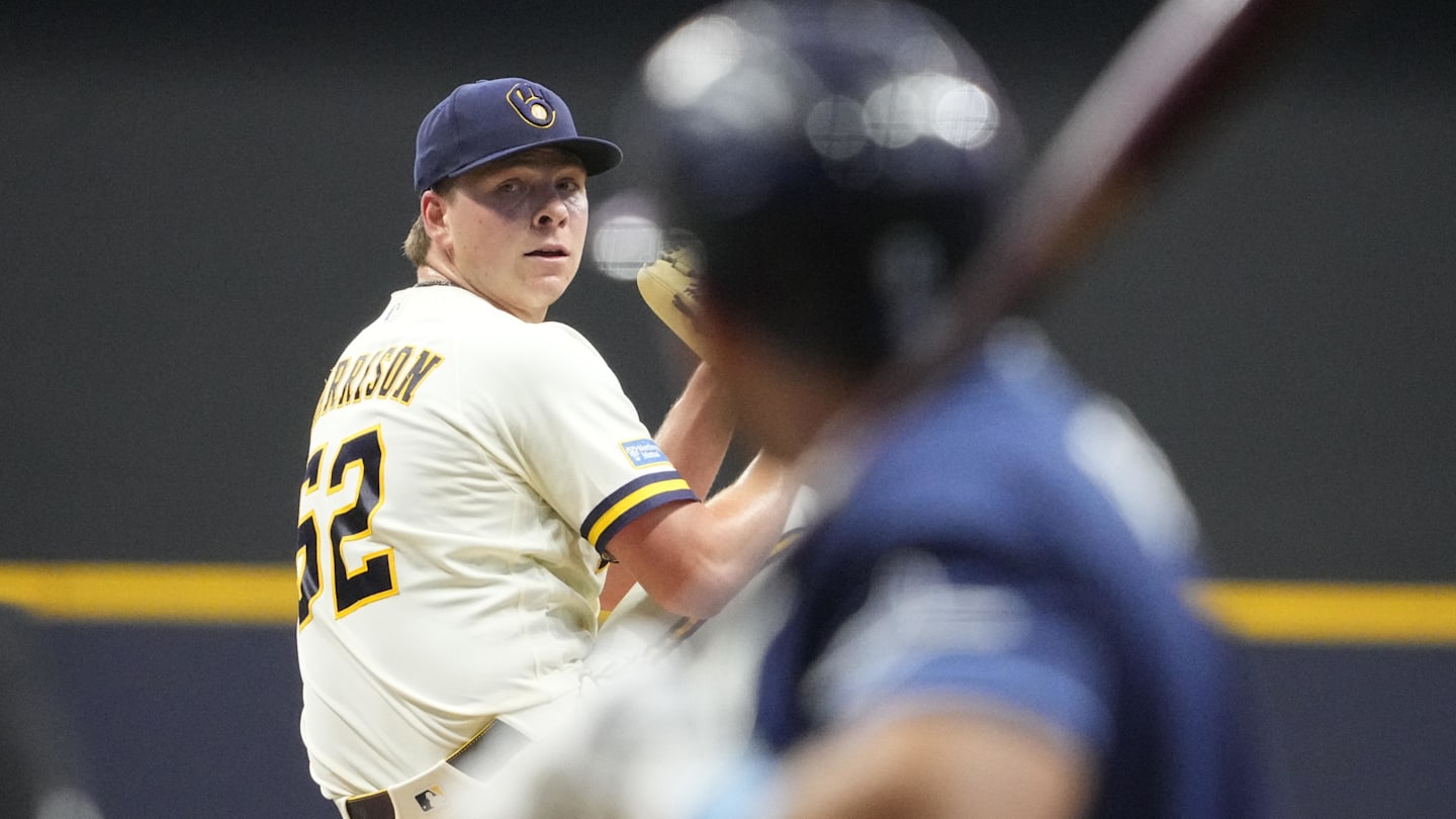 Mar 30, 2026; Milwaukee, Wisconsin, USA; Milwaukee Brewers pitcher Kyle Harrison (52) delivers a pitch against the Tampa Bay Rays in the first inning at American Family Field. Mandatory Credit: Michael McLoone-Imagn Images