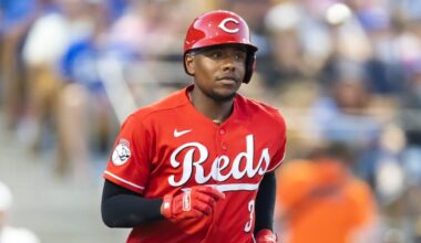 Cincinnati Reds outfielder Noelvi Marte (16) reacts