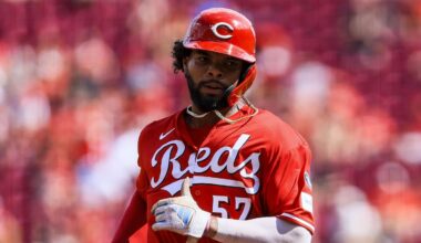 Cincinnati Reds outfielder Rece Hinds (57) runs to third
