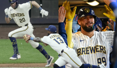 Andrew Vaughn's Injury Started a First Base Crash Course for Trio of Brewers - Brewers